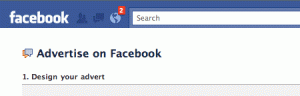 Screen grab of Facebook advertising page