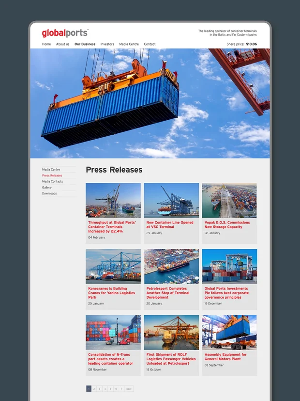 Global Ports Investments PLC website, branding and marketing