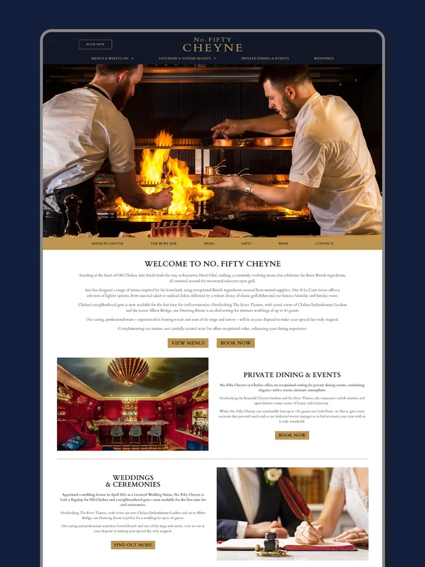 Examples of our digital marketing for Fifty Cheyne
