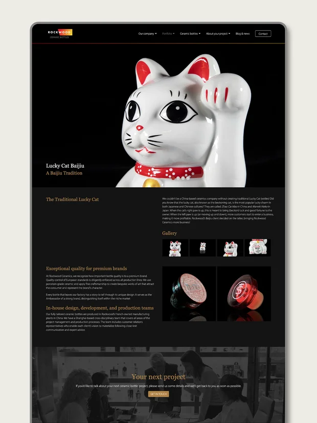 An example of Rockwood Glass and Ceramics digital marketing and website
