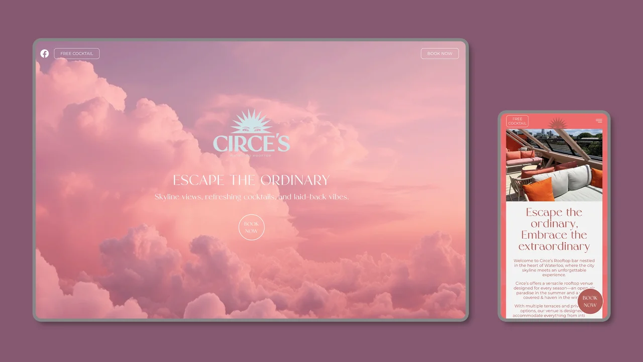 Circe's Rooftop website design
