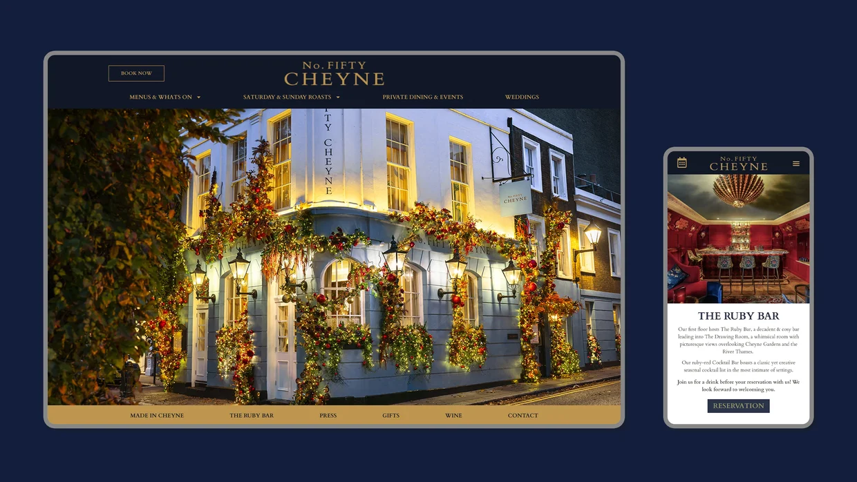 Examples of our digital marketing for Fifty Cheyne