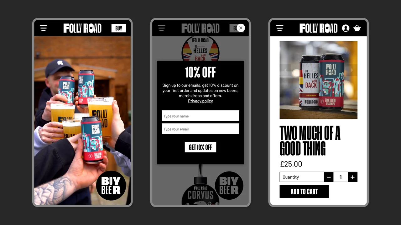 The Folly Road website on mobile devices