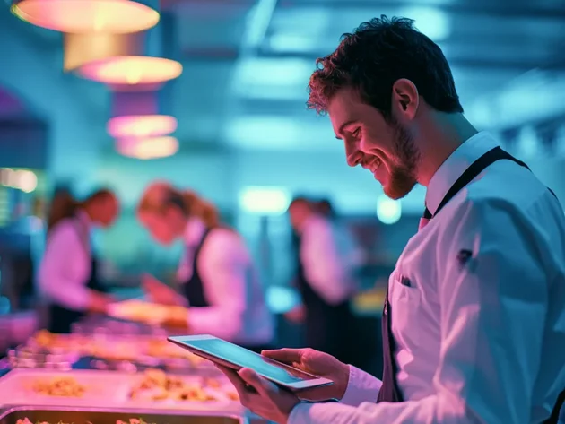 A chef working in a kitchen
