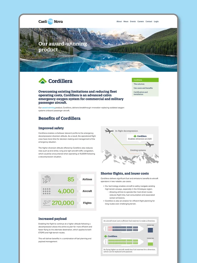 Example of Caeli Nova digital marketing and website