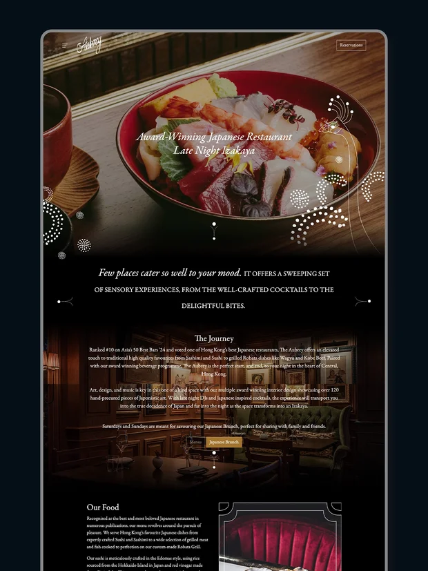 Image of The Aubrey Collection website and digital marketing