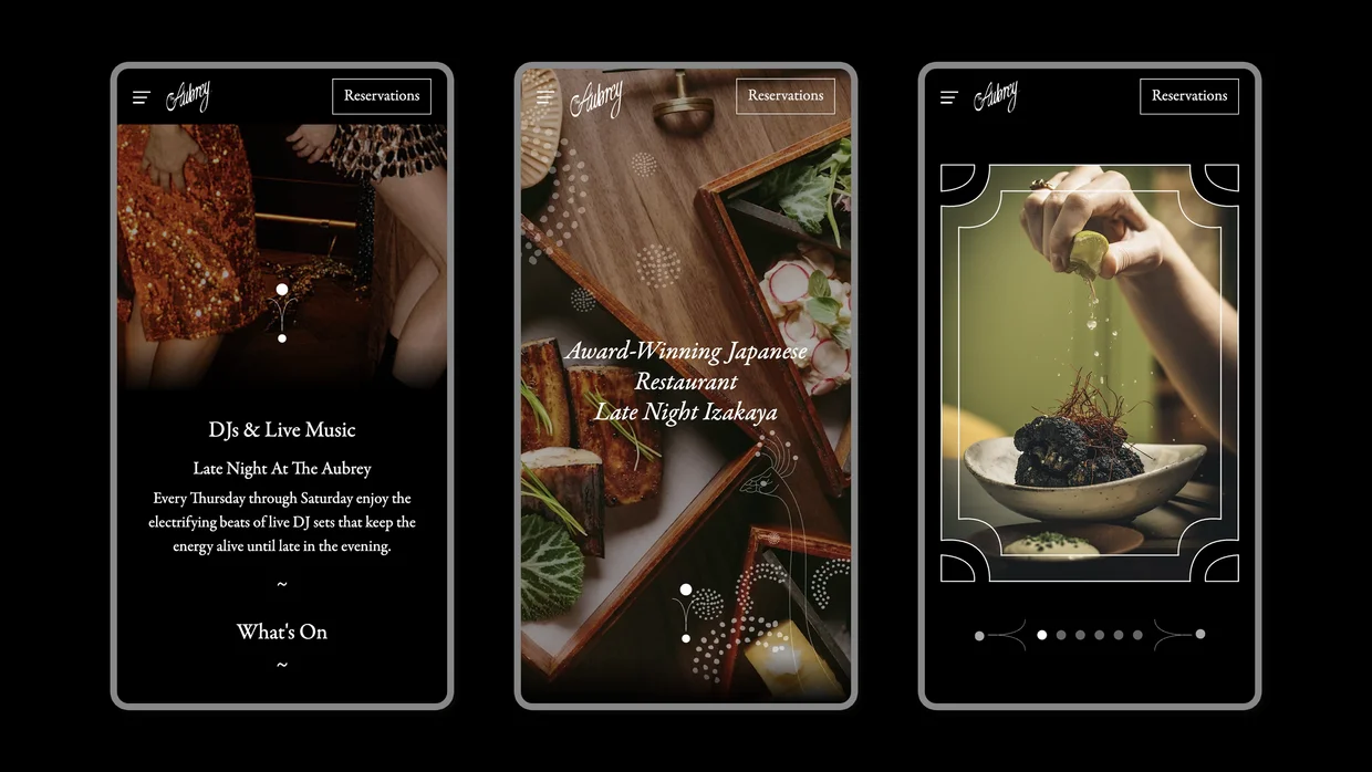 Image of The Aubrey Collection website and digital marketing