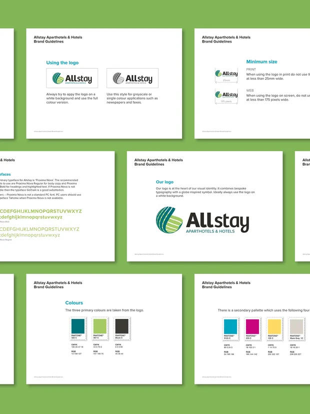 Example of Allstay Apartments corporate identity branding work