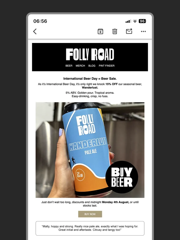 Example of email marketing