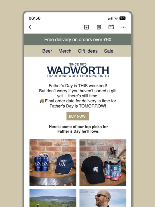 Wadworth email marketing design