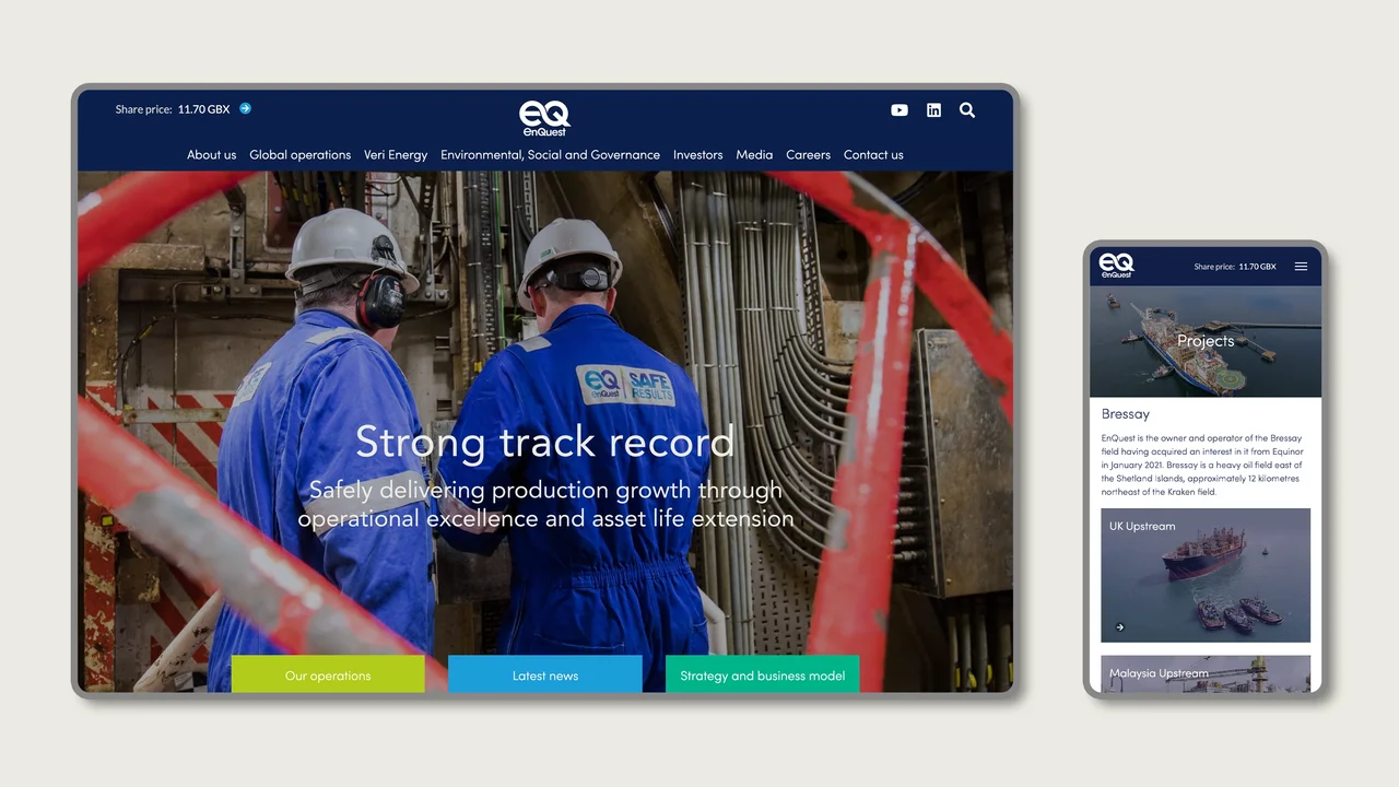 EnQuest PLC website design