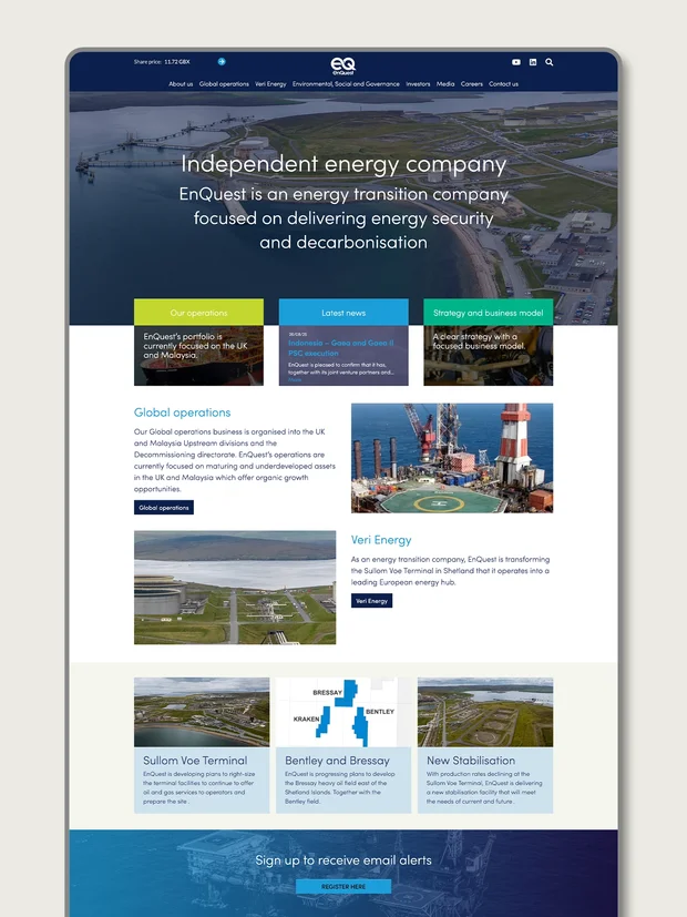 EnQuest PLC website design