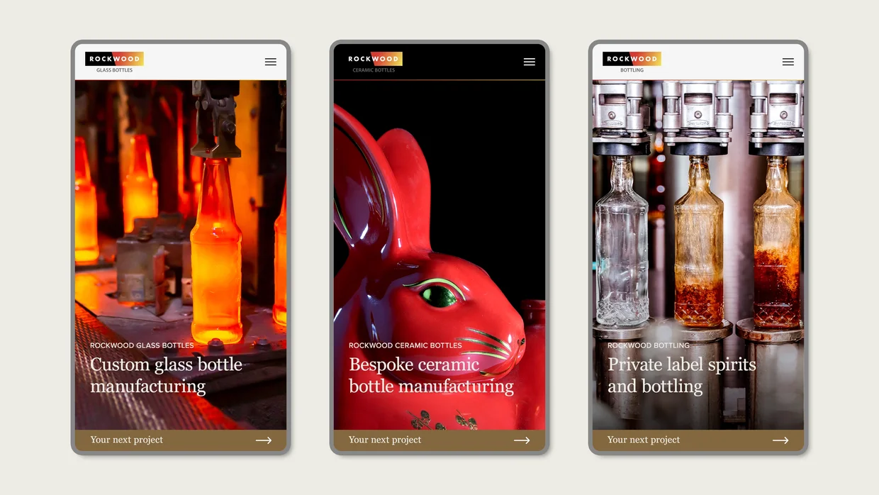 An example of Rockwood Glass and Ceramics digital marketing and website