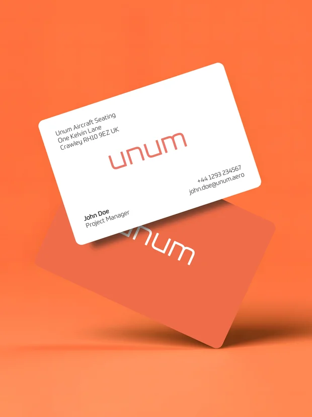 Unum business class aircraft seating marketing materials