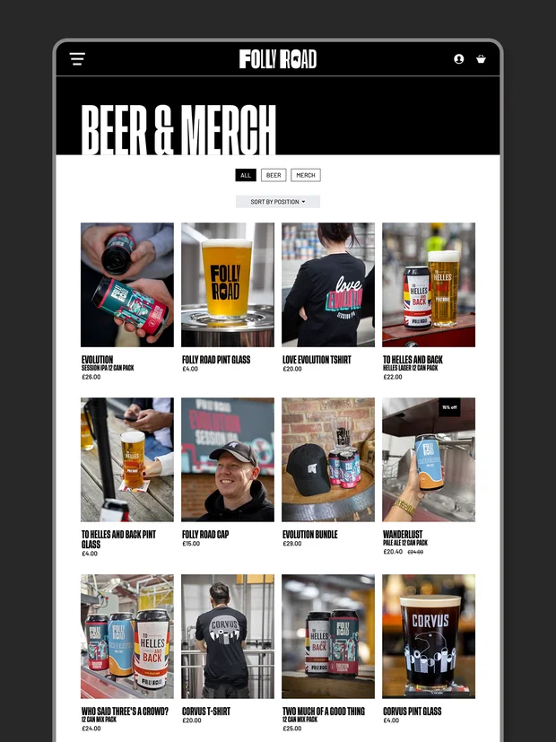 Product page from the Folly Road website