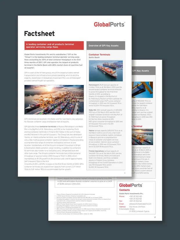 Global Ports Investments PLC IPO factsheet