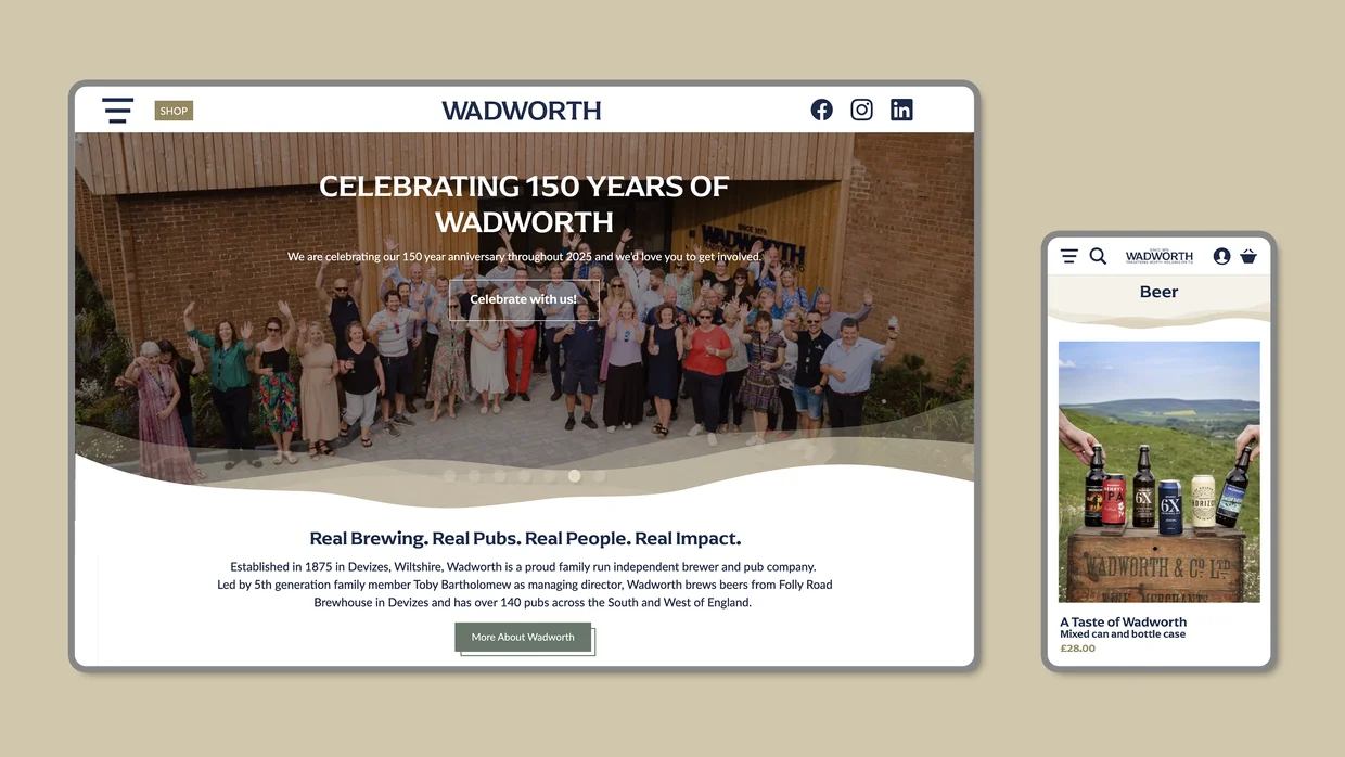 Wadworth website design