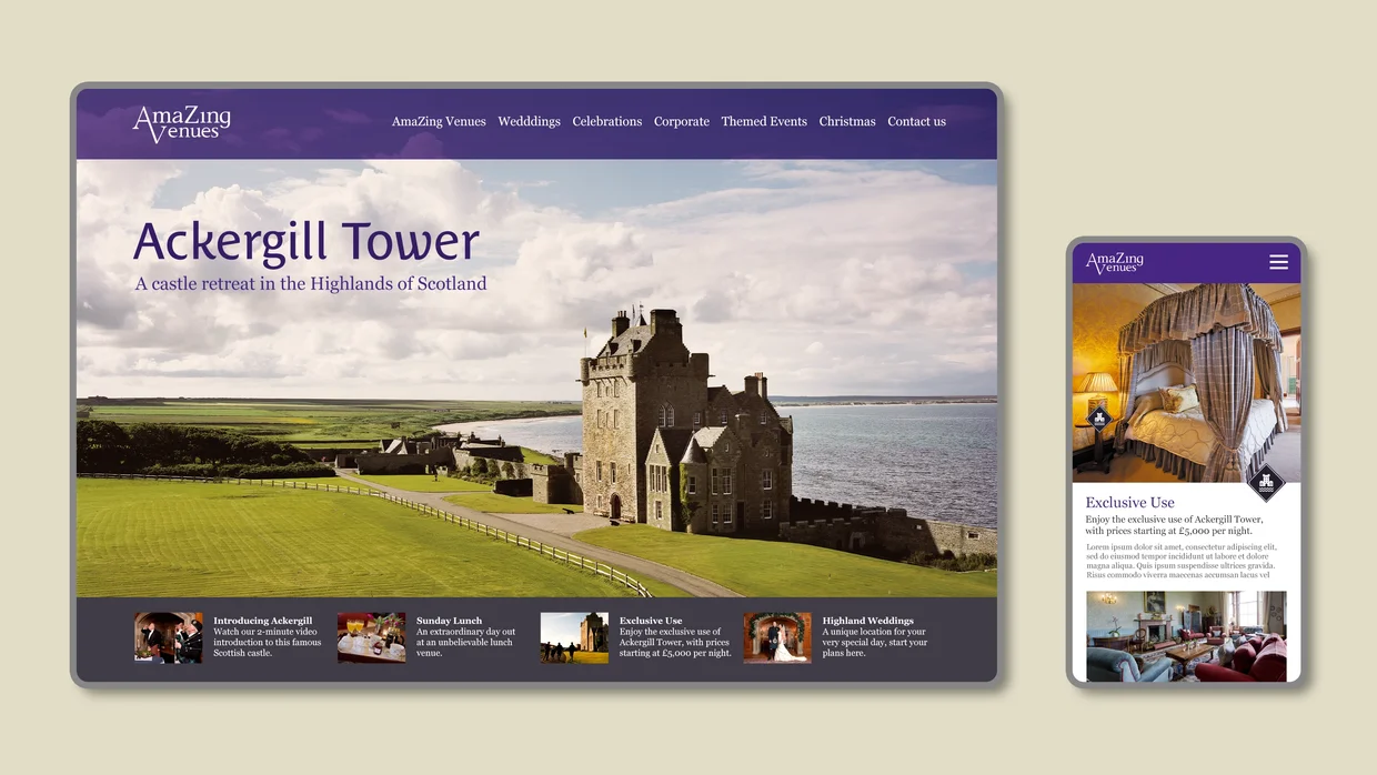 AmaZing Venues website design
