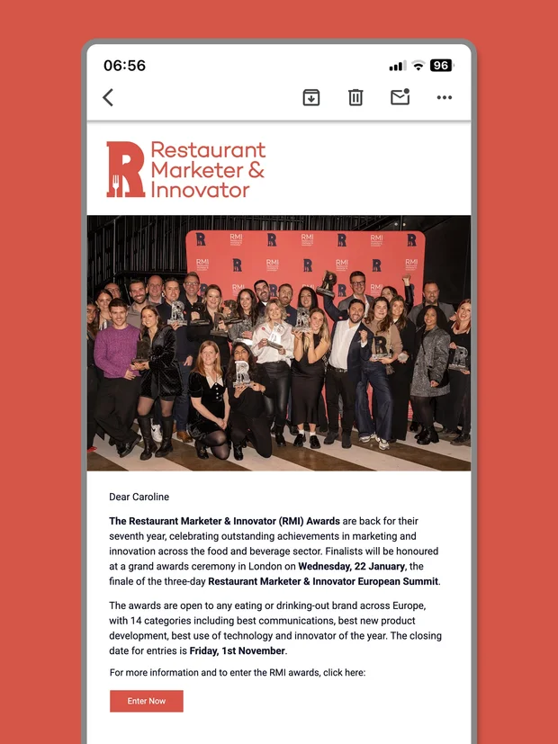 Restaurant Marketer and Innovator email design
