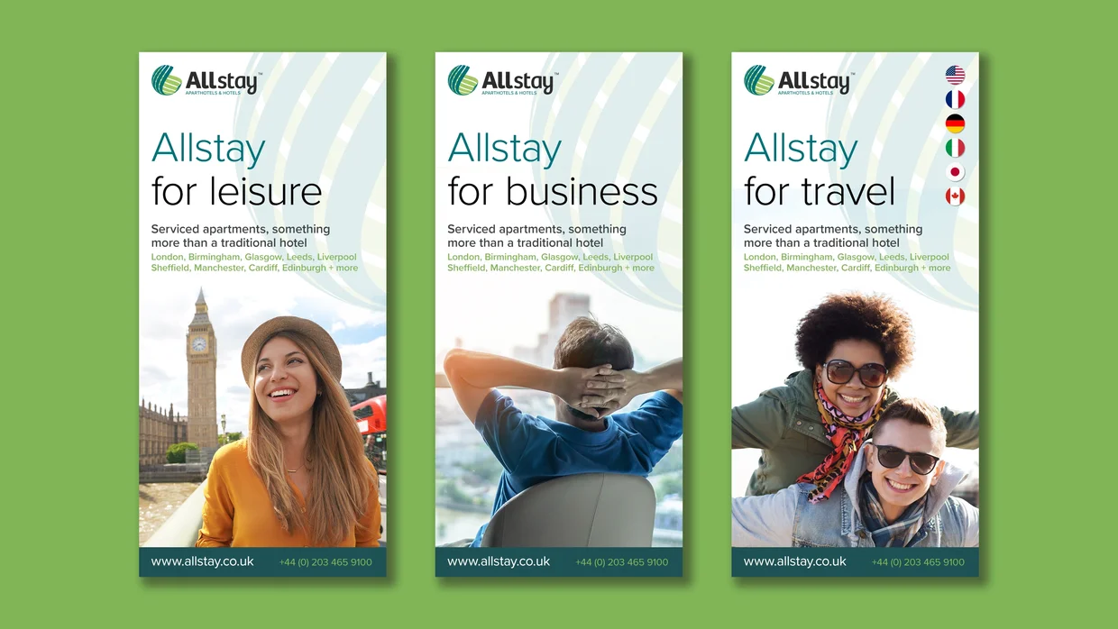 Example of Allstay Apartments website and marketing work