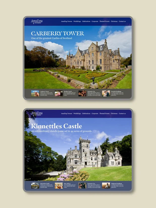 AmaZing Venues website design