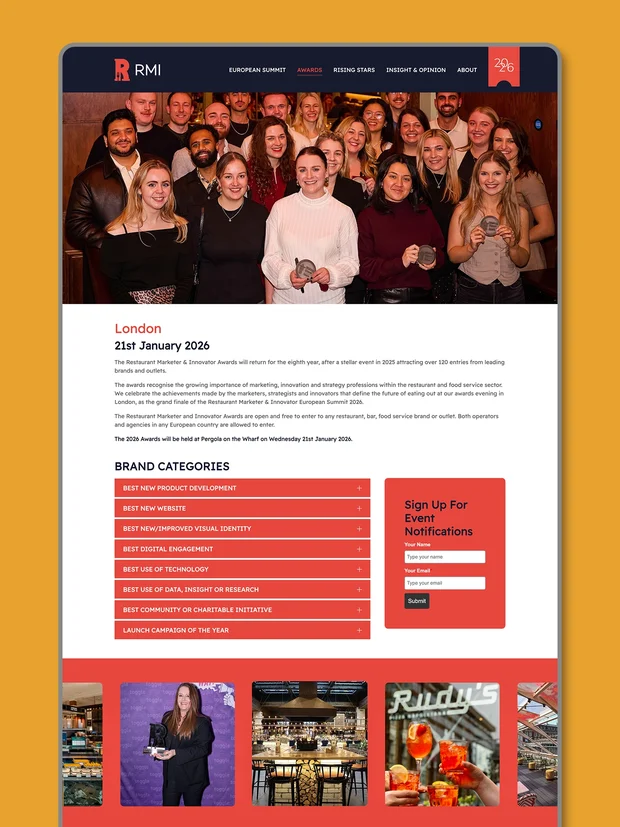 Restaurant Marketer and Innovator website design