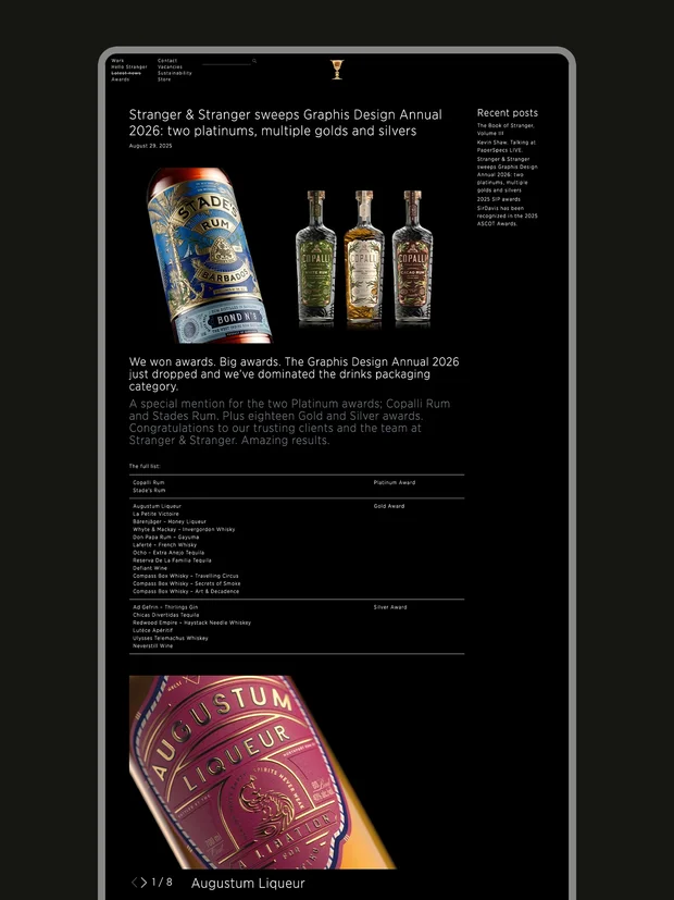 Stranger & Stranger website and digital marketing