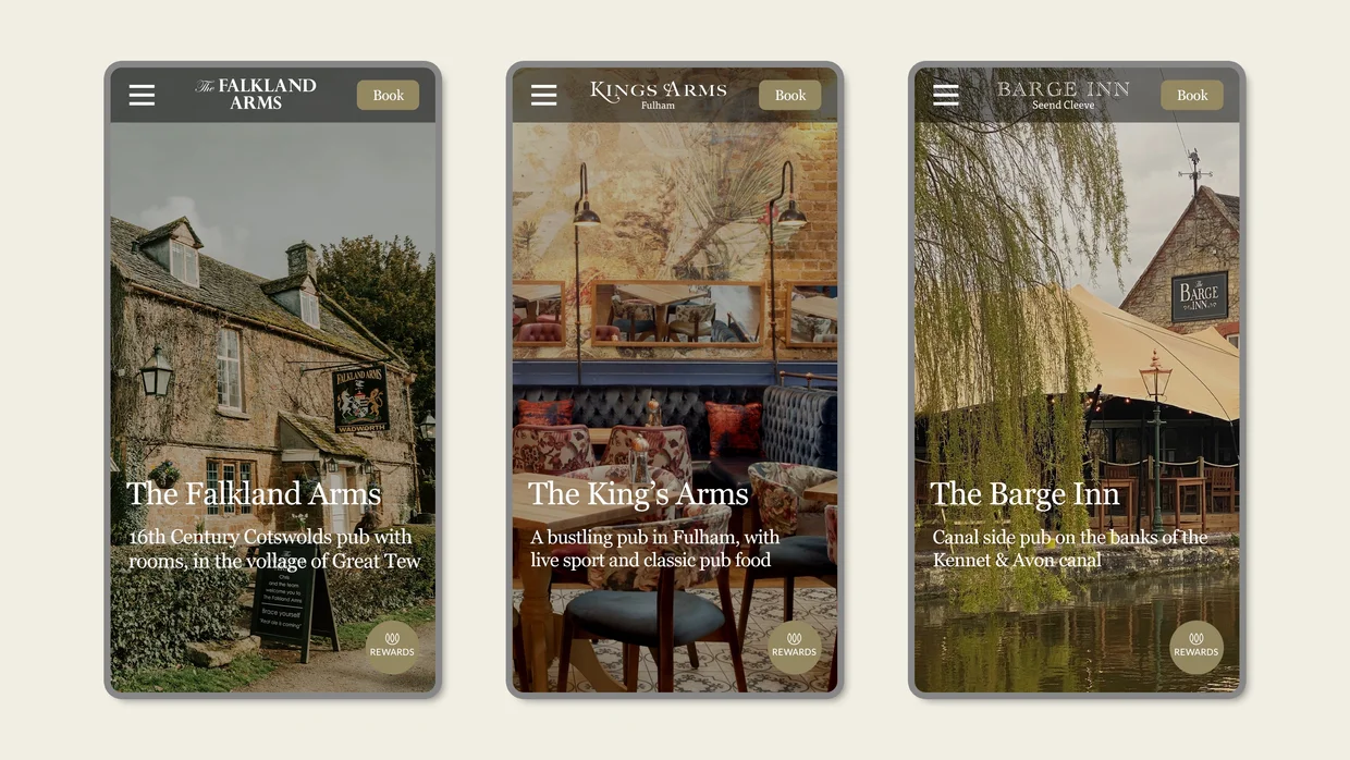 Wadworth pubs website design