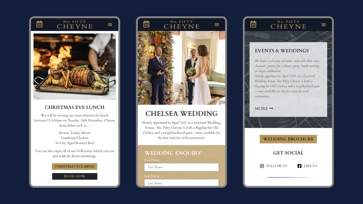 Examples of our digital marketing for Fifty Cheyne