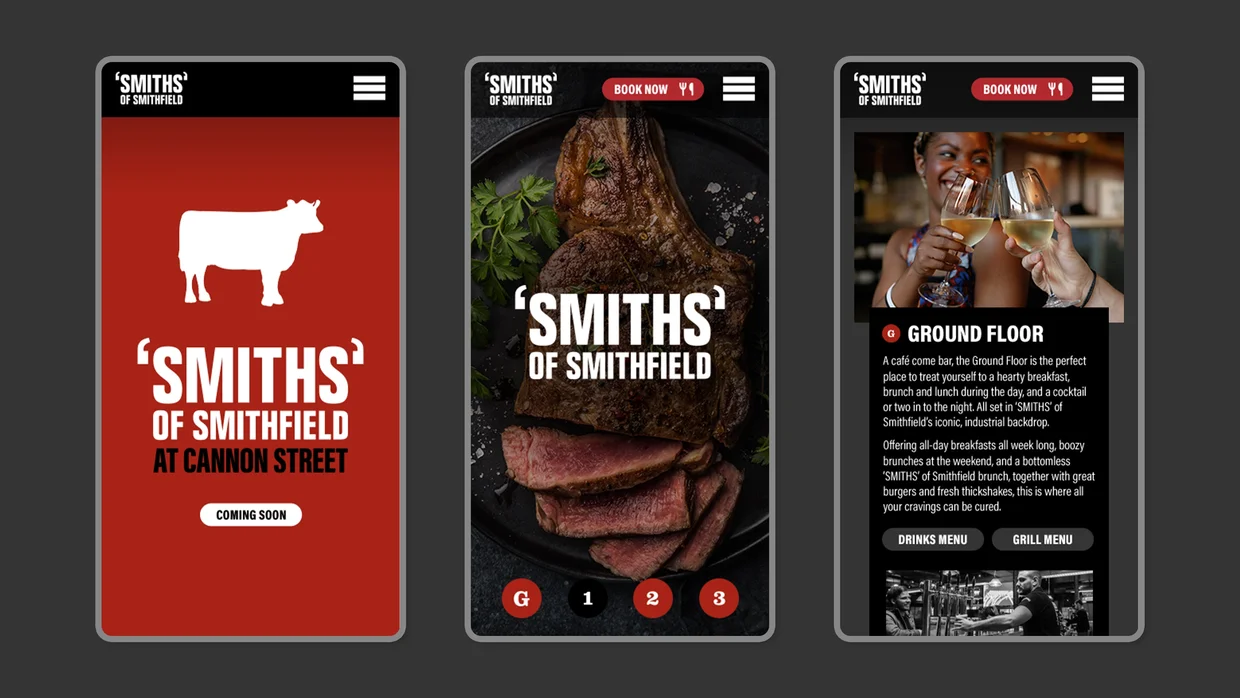 Example of our website and digital marketing work for Smiths 