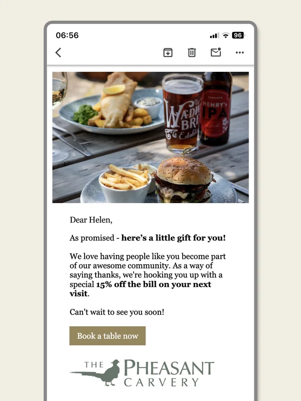 Wadworth pubs email marketing