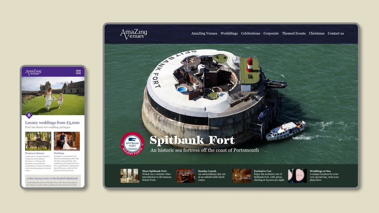 AmaZing Venues website design