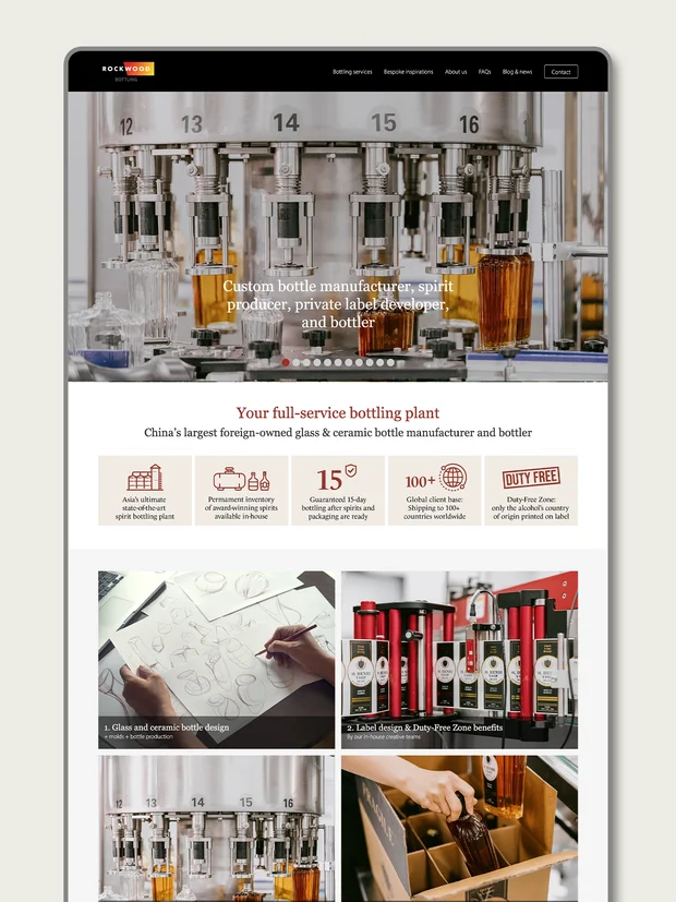 An example of Rockwood Glass and Ceramics digital marketing and website