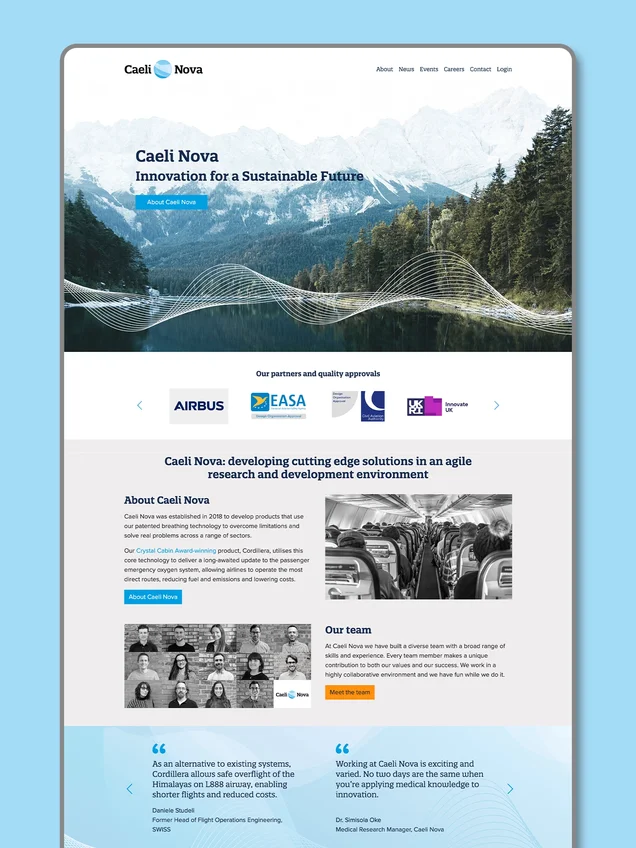 Example of Caeli Nova digital marketing and website