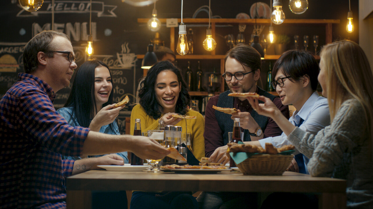 People inside a busy restaurant